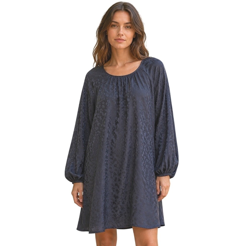 J Crew Navy Silk Shift Dress Size 8 Paisley Minimal Preppy Coastal Nautical Airy